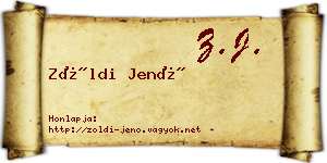 Zöldi Jenő névjegykártya